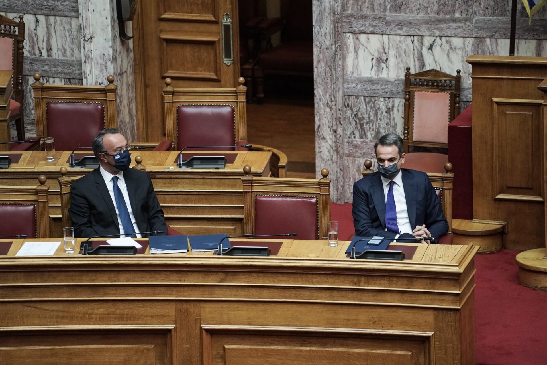 Χρήστος Σταϊκούρας - Κυριάκος Μητσοτάκης © SOOC