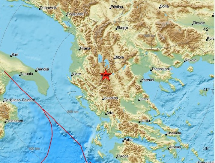 Σεισμός 4,8 Ρίχτερ νοτιοδυτικά της Καστοριάς