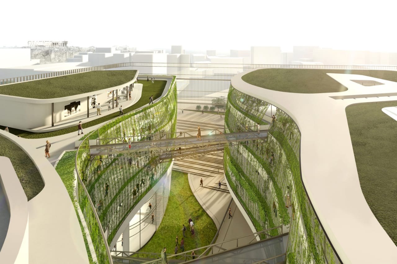 Μακέτα από το νέο βιοκλιματικό κτίριο που θα φιλοξενήσει τη ΓΓ Υποδομών στον Ταύρο των αρχιτεκτονων Μωραΐτη - Κιτσούλη, που κέριδαν την πρώτη φάση του Διαγωνισμού