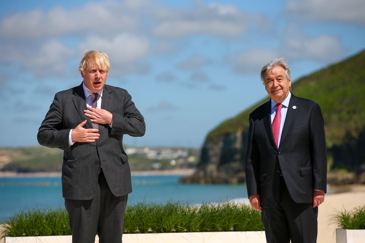 G7: To Κυπριακό κεντρικό θέμα στη συνάντηση Τζόνσον – Γκουτέρες