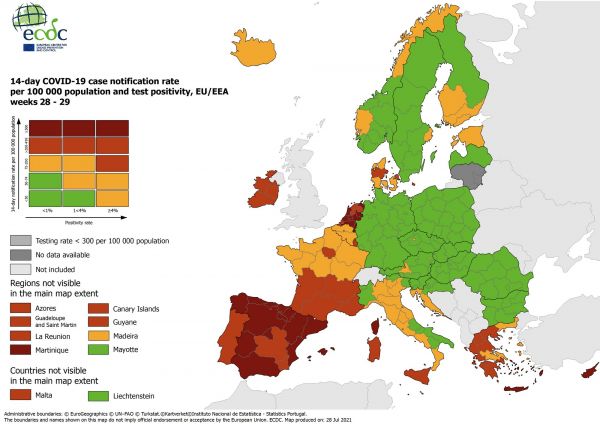 ECDC: Στο κόκκινο η Κρήτη και νησιά του Αιγαίου