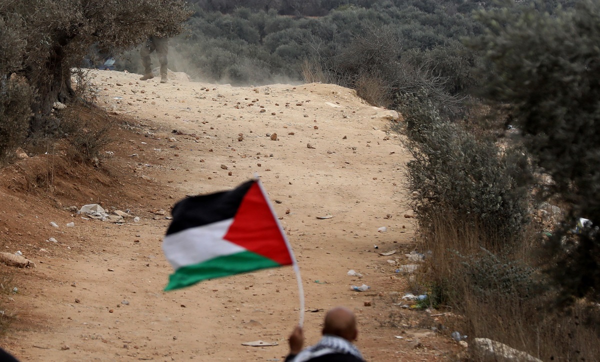 Η σημαία της Παλαιστίνης © EPA/ALAA BADARNEH