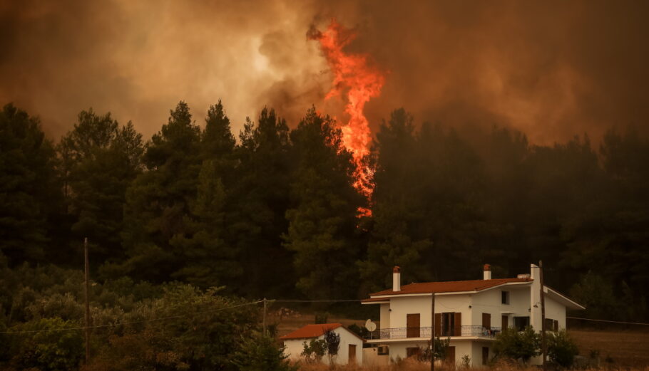 Πυρκαγιά στο Μαντούδι Εύβοιας © Eurokinissi