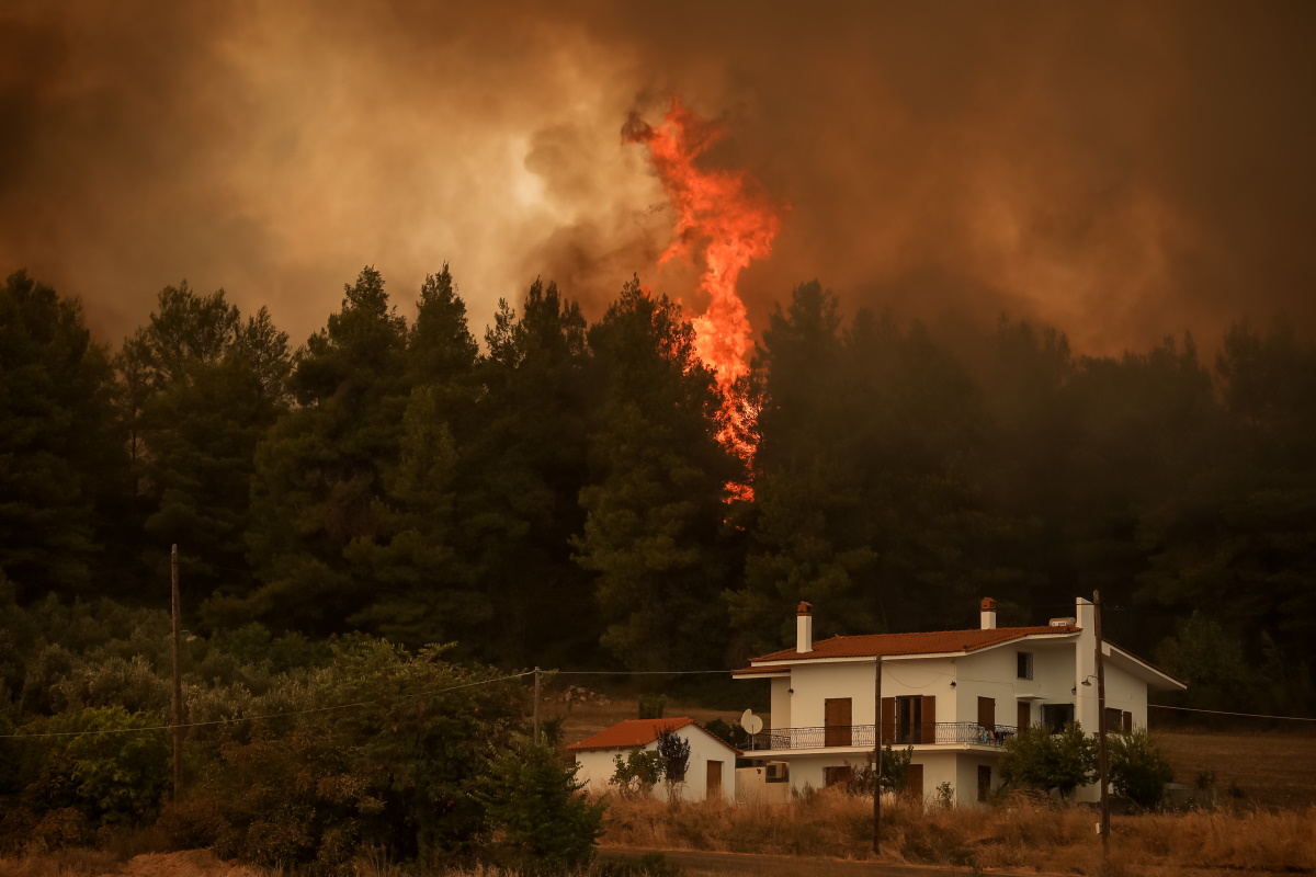 Πυρκαγιά στο Μαντούδι Εύβοιας © Eurokinissi