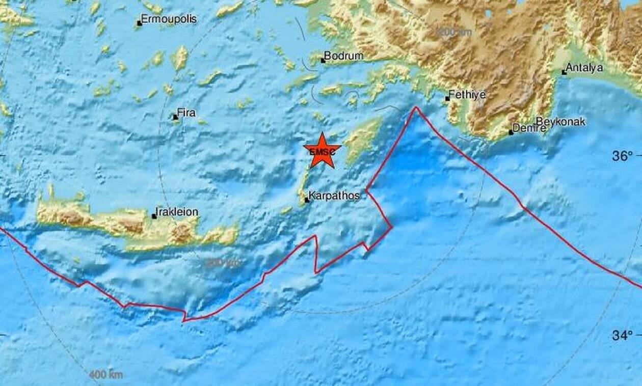 Σεισμική δόνηση 4,4 Ρίχτερ κοντά στη Ρόδο