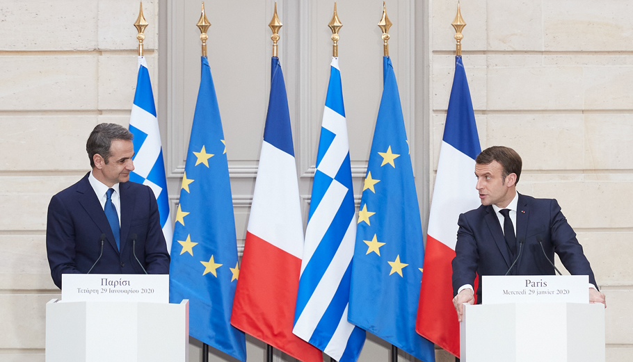 Μητσοτάκης - Μακρόν © ΓΡΑΦΕΙΟ ΤΥΠΟΥ ΠΡΩΘΥΠΟΥΡΓΟΥ