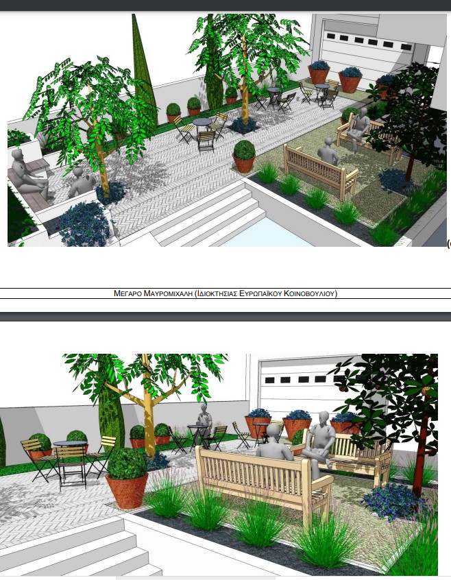 Αρχιτεκτονική μελέτη για το έργο «Ανάπλαση – Διαμόρφωση του κήπου – Εγκατάσταση – Κατασκευή συστήματος ασφαλείας στο ακίνητο "Μέγαρο Μαυρομιχάλη"»