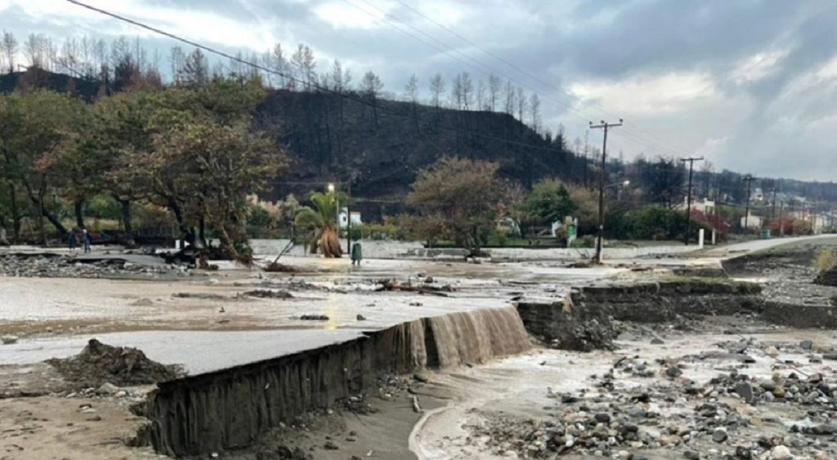 Μεγάλες καταστροφές από τις  πλημμύρες στη Βόρεια Εύβοια