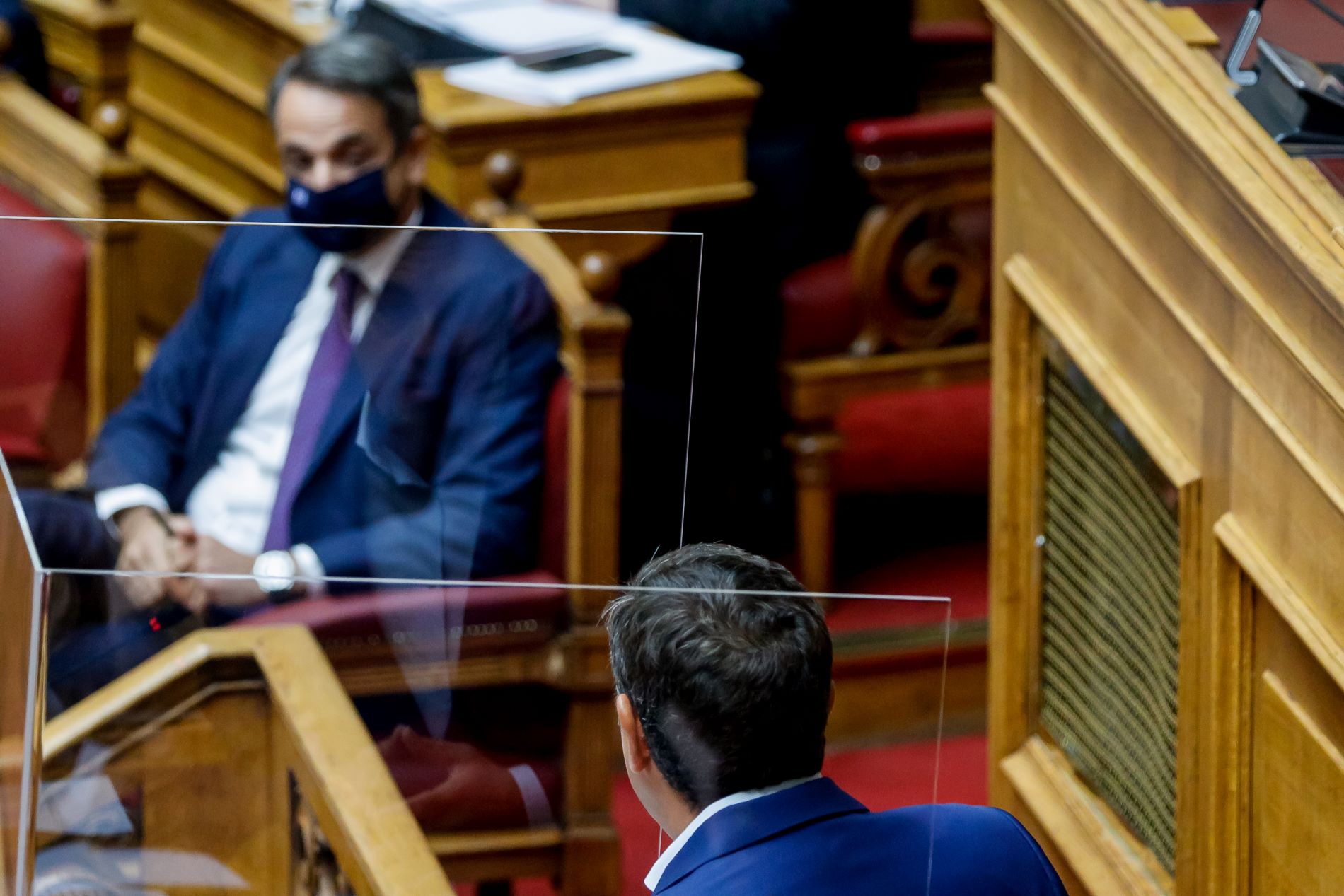 Ο Κυριάκος Μητσοτάκης και ο Αλέξης Τσίπρας© Eurokinissi