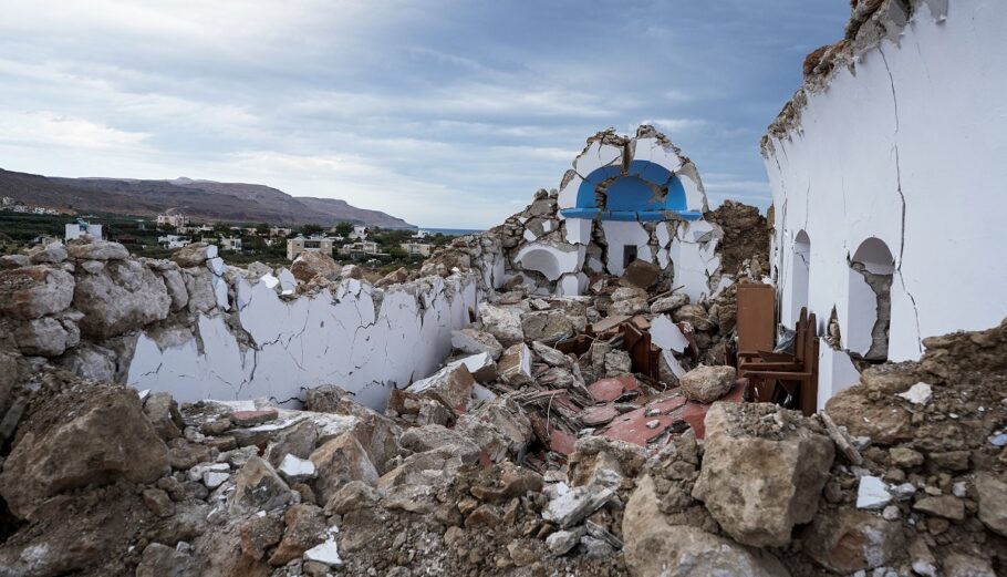 Καταστροφές από τον σεισμό 6,3 Ρίχτερ στην Κρήτη ©EUROKINISSI