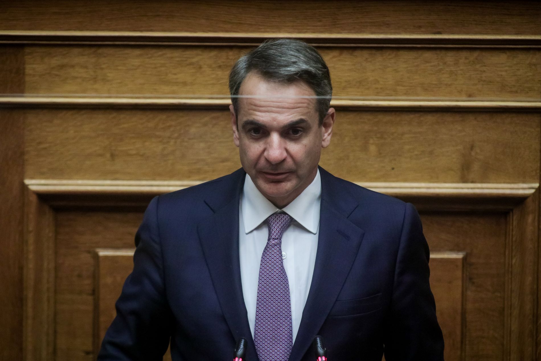 Ο Κυρ. Μητσοτάκης στη Βουλή ©Eurokinissi