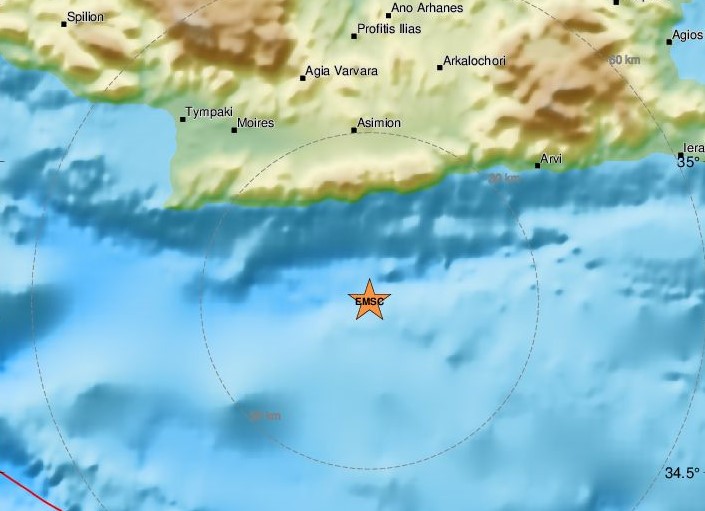 Το επίκεντρο της δόνησης © emsc-csem.org