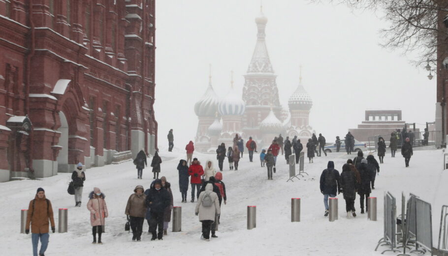 Ρωσία: Σφοδρή χιονόπτωση στη Μόσχα για πρώτη φορά από το 1949