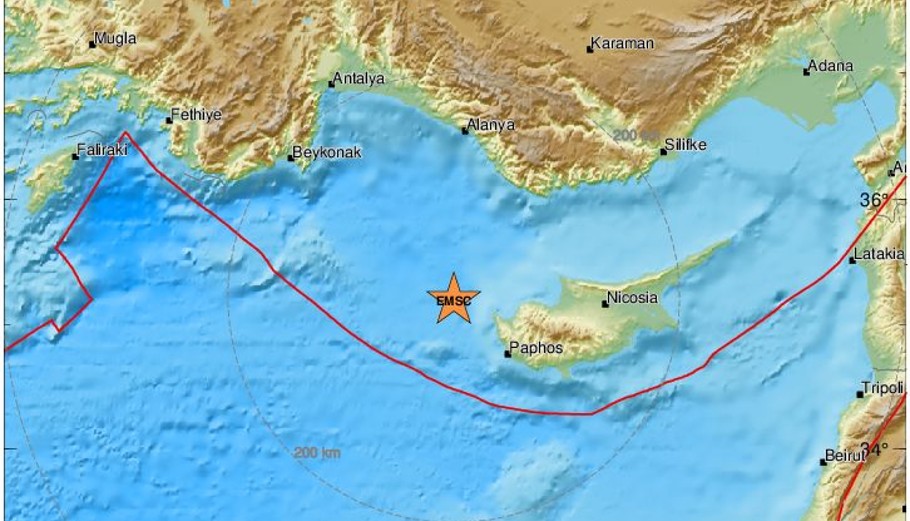 Το επίκεντρο της δόνησης © EMSC.ORG