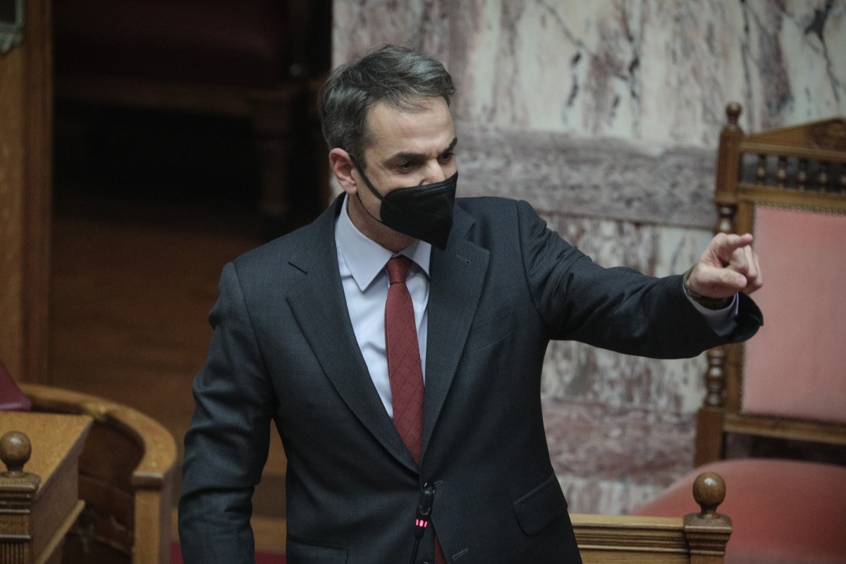 Ο Κυριάκος Μητσοτάκης στην Ολομέλεια της Βουλής © Eurokinissi