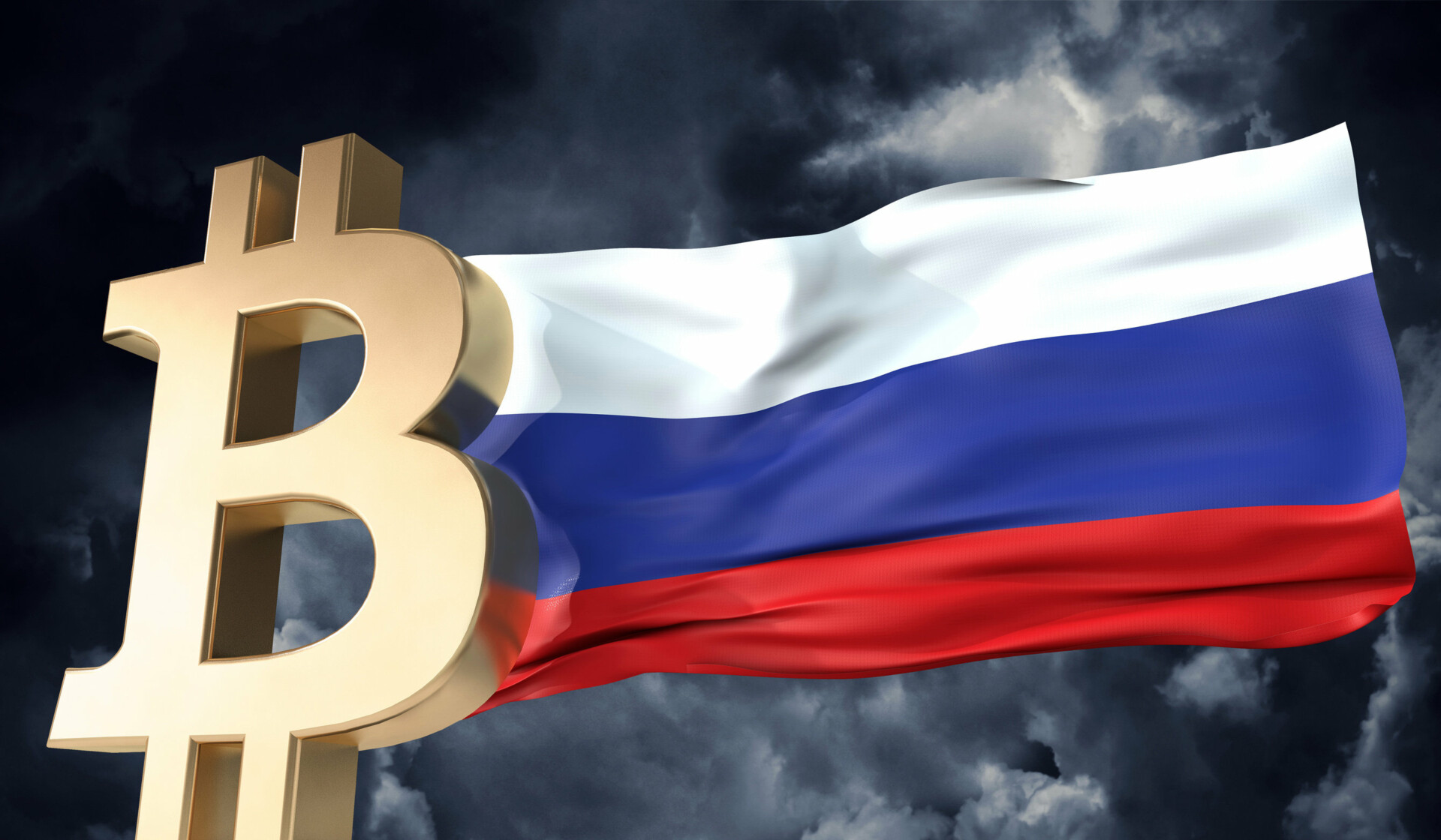 Bitcoin - Ρωσική σημαία © 123rf.com
