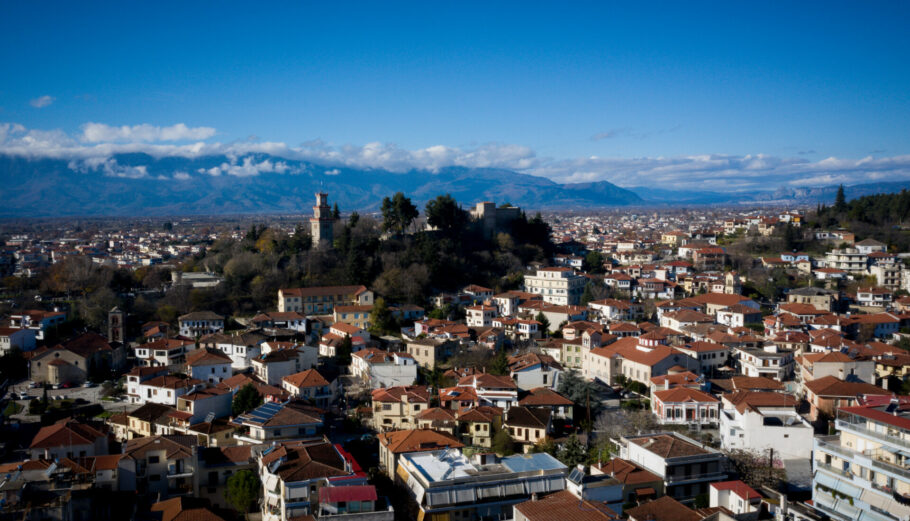 Αεροφωτογραφία της πόλης των Τρικάλων © Eurokinissi