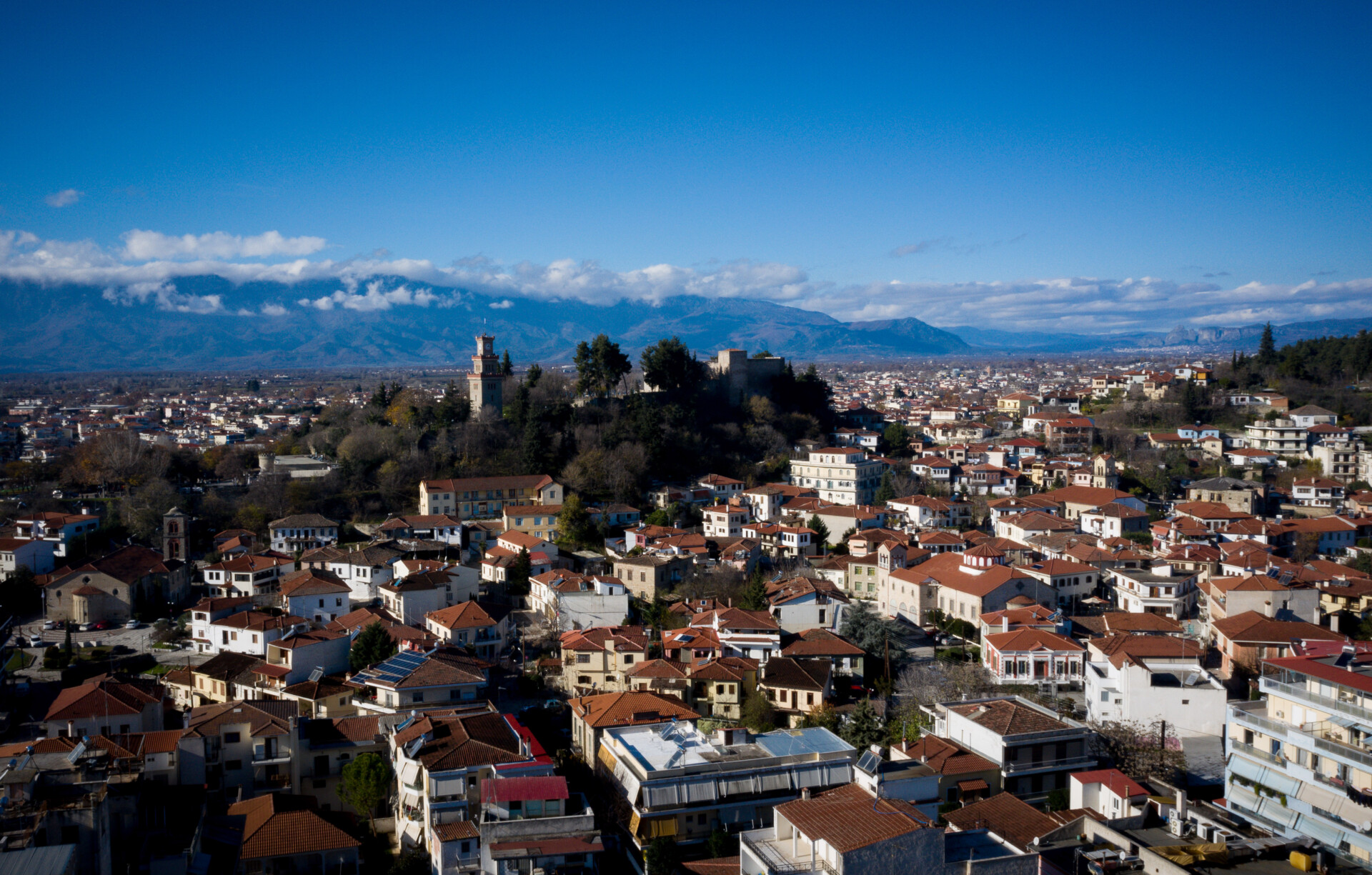 Αεροφωτογραφία της πόλης των Τρικάλων © Eurokinissi