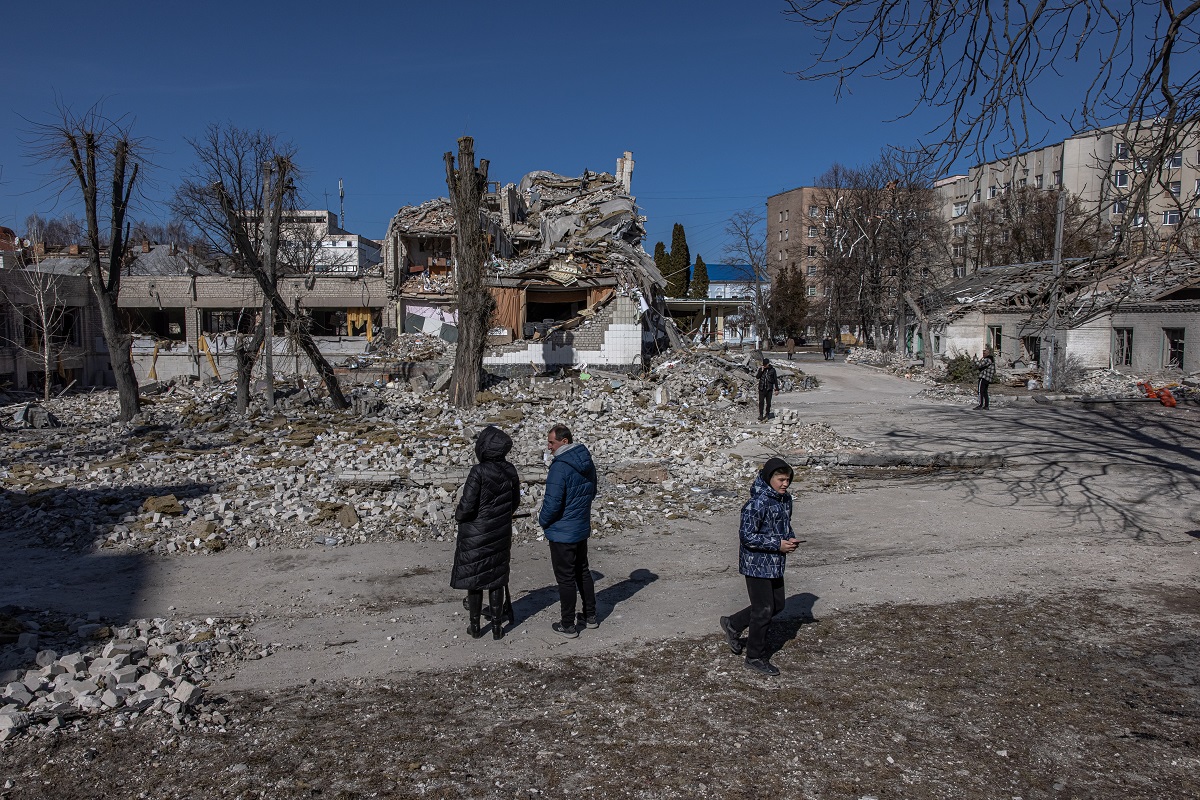 Βομβαρδισμοί στο Κίεβο © EPA/ROMAN PILIPEY