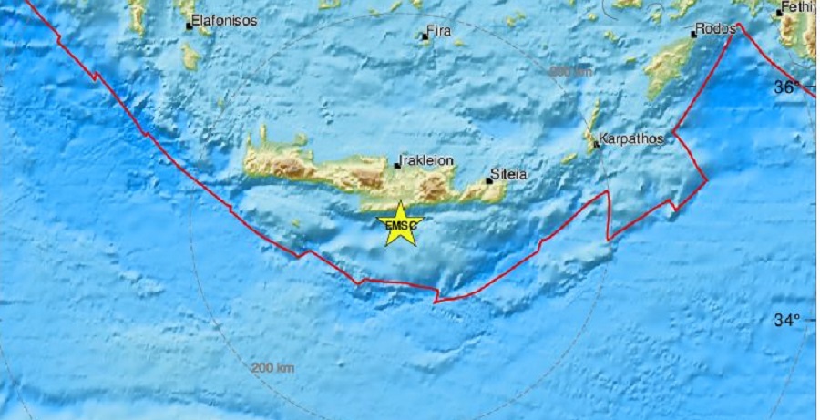 Σεισμός 4,6 Ρίχτερ στη νότια Κρήτη