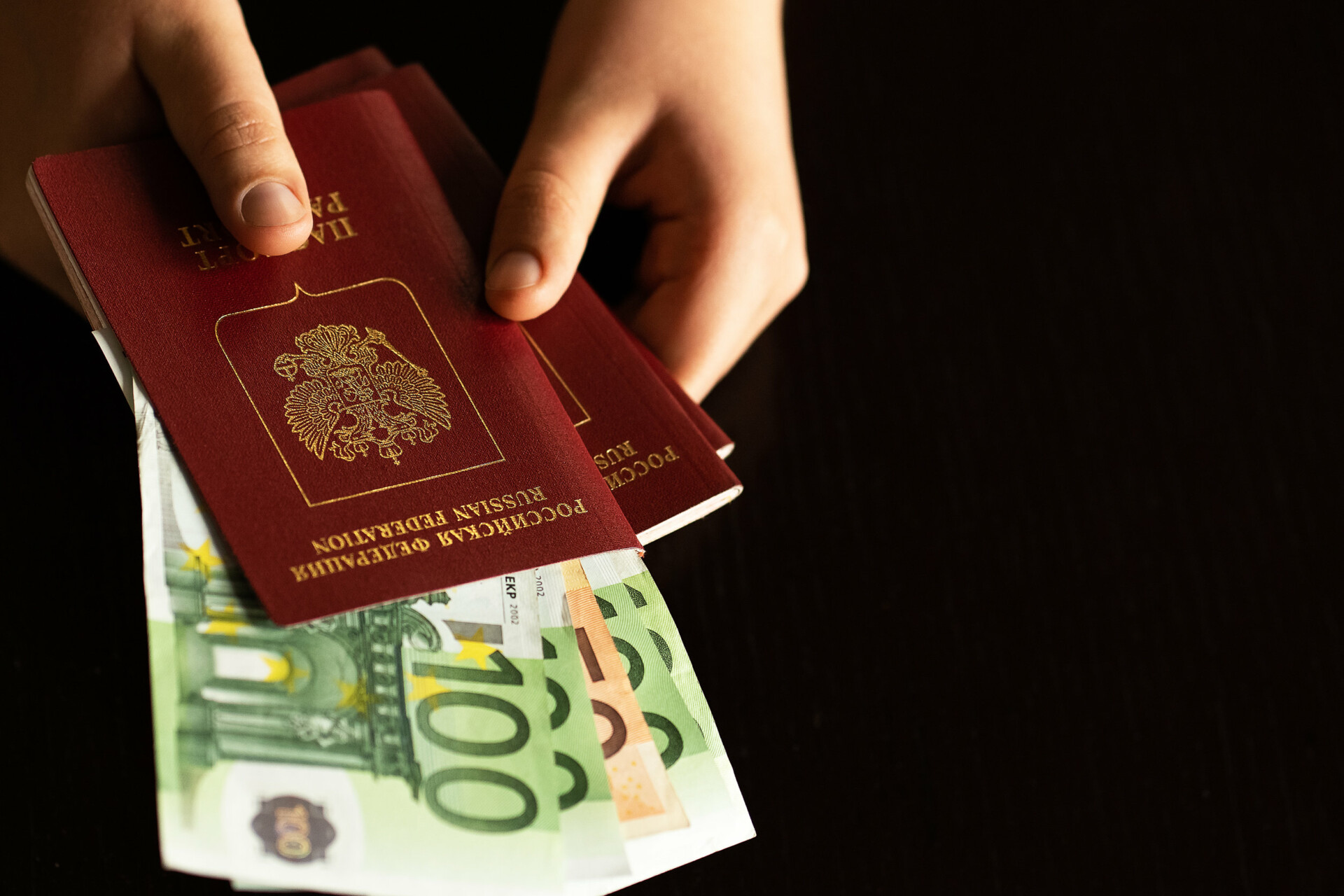 Ρωσικό διαβατήριο με ευρώ © 123rf.com