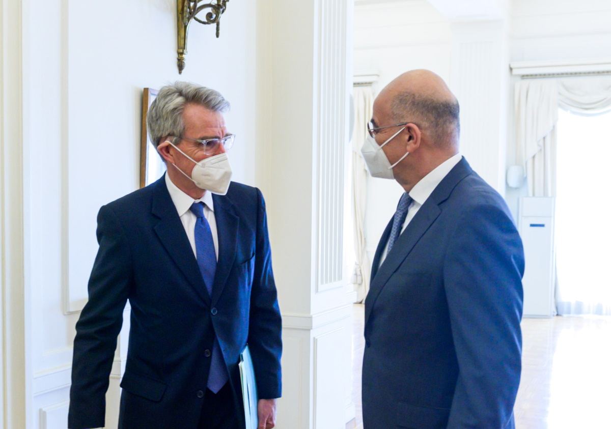 Συνάντηση του Νίκου Δένδια με τον πρέσβη των ΗΠΑ, Τζέφρι Πάιατ @Eurokinissi