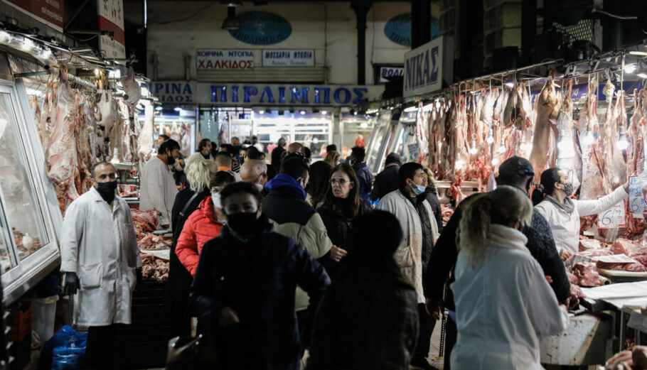 Κρεοπωλεία στη Βαρβάκειο Αγορά © Eurokinissi