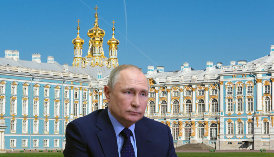 O Πούτιν και το παλάτι της Μεγάλης Αικατερίνης © 123rf / EPA/MIKHAIL KLIMENTYEV / SPUTNIK / KREMLIN/ PowerGame