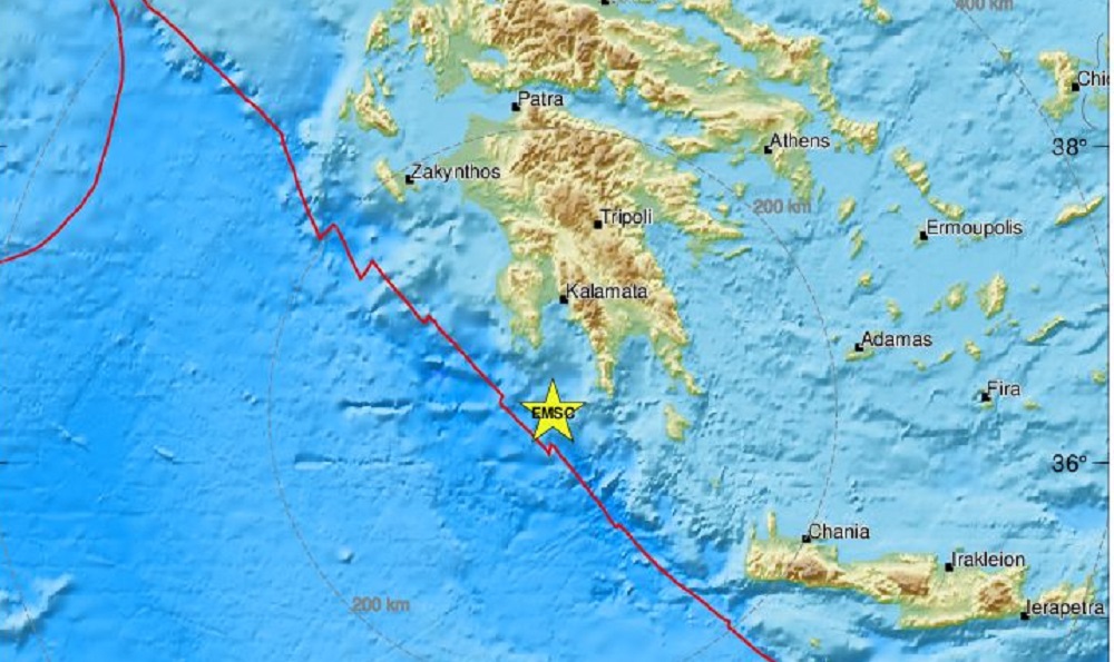 Σεισμός 4,1 Ρίχτερ ανοιχτά της Λακωνίας