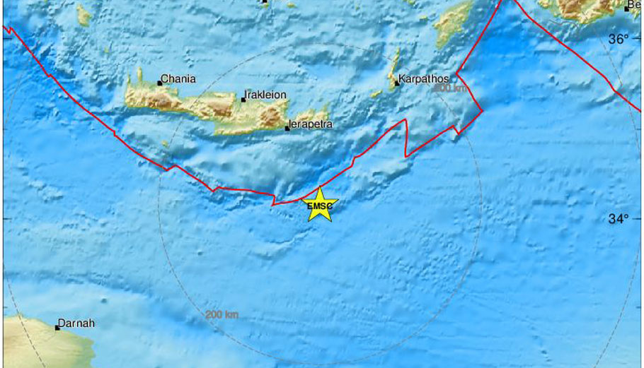 Κρήτη: Σεισμός 4,1 Ρίχτερ στη θαλάσσια περιοχή νότια του Λασιθίου