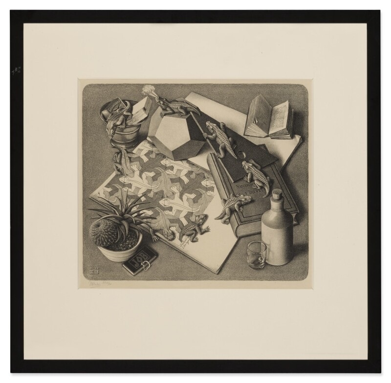 To έργο του M.C. Escher «Reptiles (Bool 327)» © sothebys.com