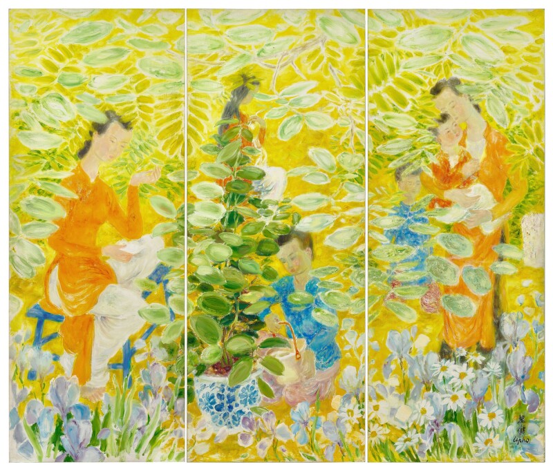 «Figures in a garden» του γαλλο-βιετναμέζου ζωγράφου Le Pho © Sotheby’s