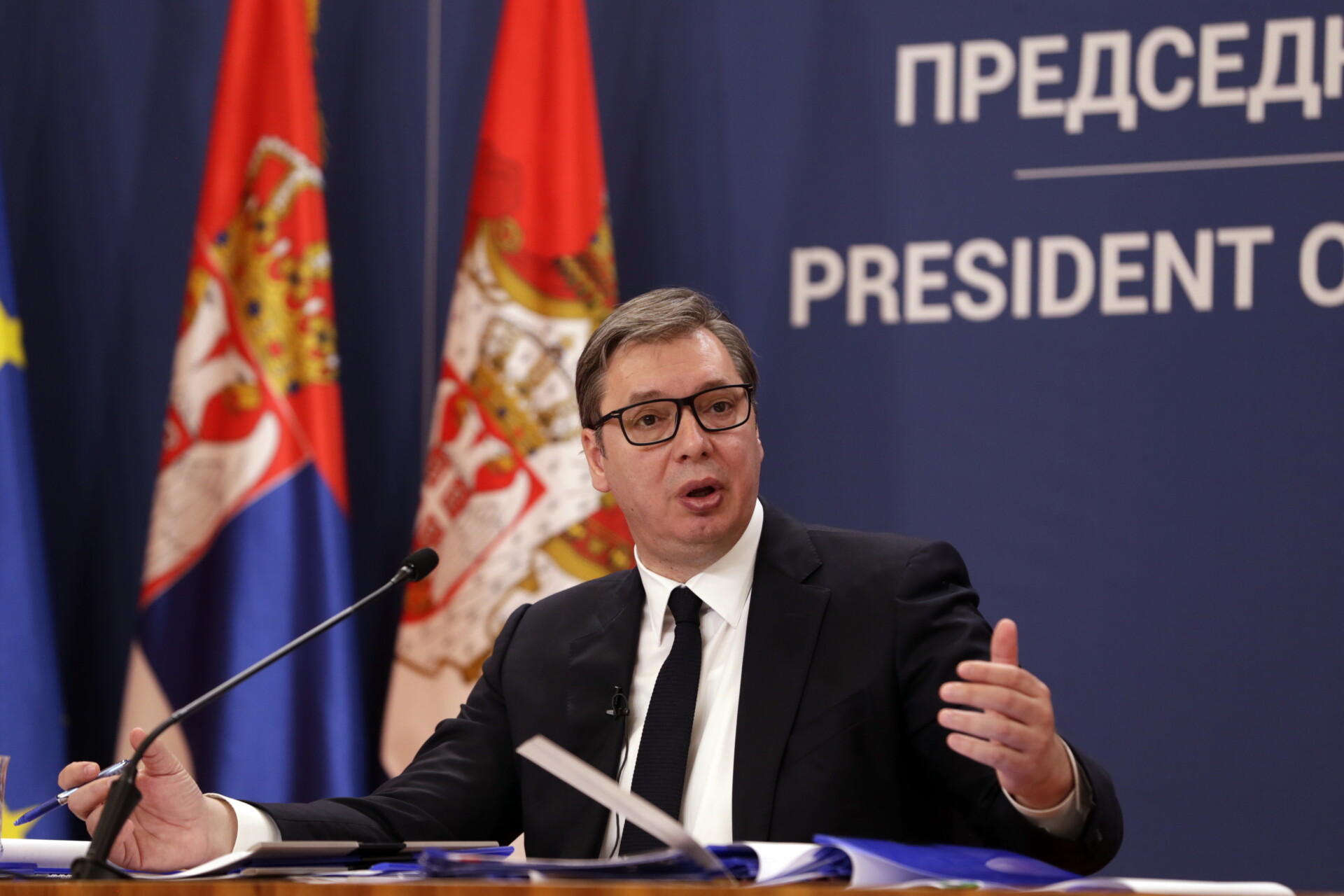 Ο Πρόεδρος της Σερβίας Αλεξάνταρ Βούτσιτς © EPA/ANDREJ CUKIC