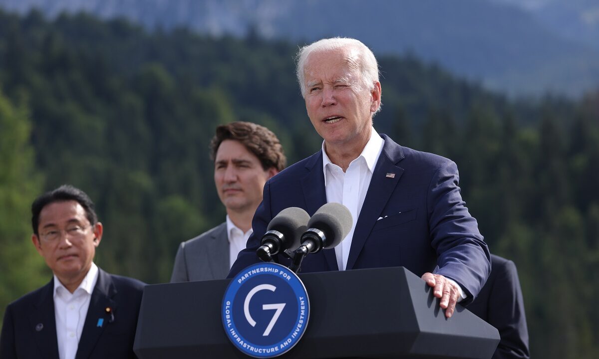 Ο Τζο Μπάιντεν στη Σύνοδο της Ομάδας G7 © EPA/Sean Gallup