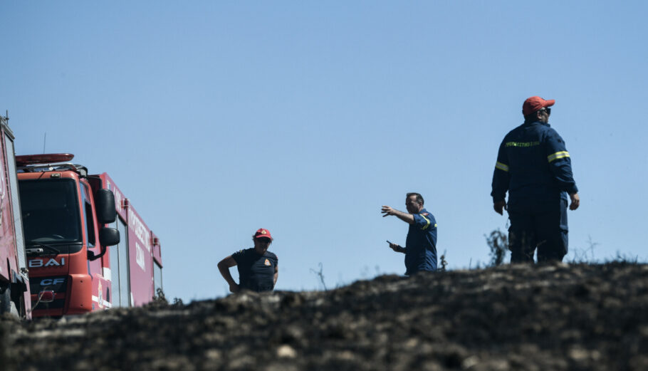 Πυρκαγιά σε αγροτοδασική έκταση στο Σχηματάρι © Eurokinissi
