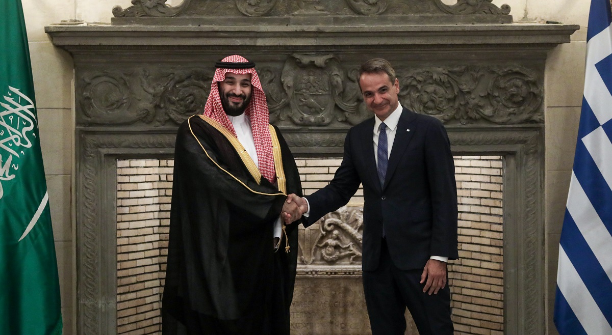 Συνάντηση του Πρωθυπουργού Κυριάκου Μητσοτάκη με τον Πρίγκιπα Διάδοχο του Βασιλείου της Σαουδικής Αραβίας Mohammed bin Salman Al Saud © Eurokinissi