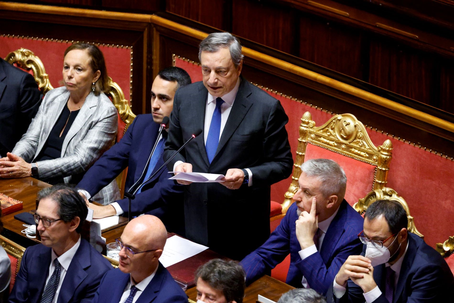 Η ομιλία του Ντράγκι στην ιταλική Γερουσία ©EPA/FABIO FRUSTACI