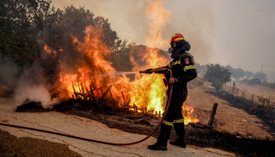 Πυρκαγιά στη Λέσβο, στην περιοχή Ρογκάδα των Βατερών © Eurokinissi