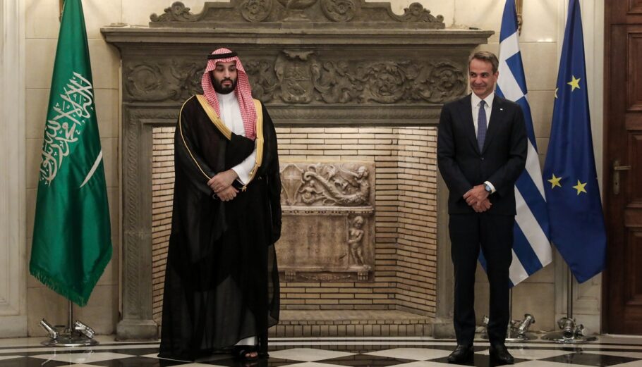 Συνάντηση του Πρωθυπουργού Κυριάκου Μητσοτάκη με τον Πρίγκιπα Διάδοχο του Βασιλείου της Σαουδικής Αραβίας Mohammed bin Salman Al Saud © Eurokinissi