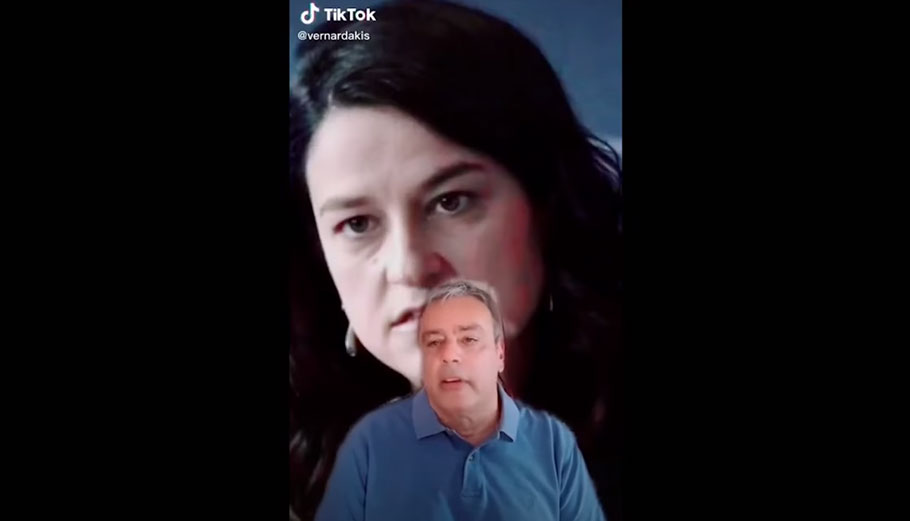 Printscreen από το σχετικό βίντεο στο TikTok που ανέβασε ο Χρ. Βερναρδάκης