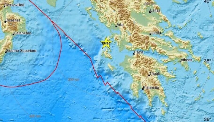 Ο χάρτης με το επίκεντρο του σεισμού© emsc-csem