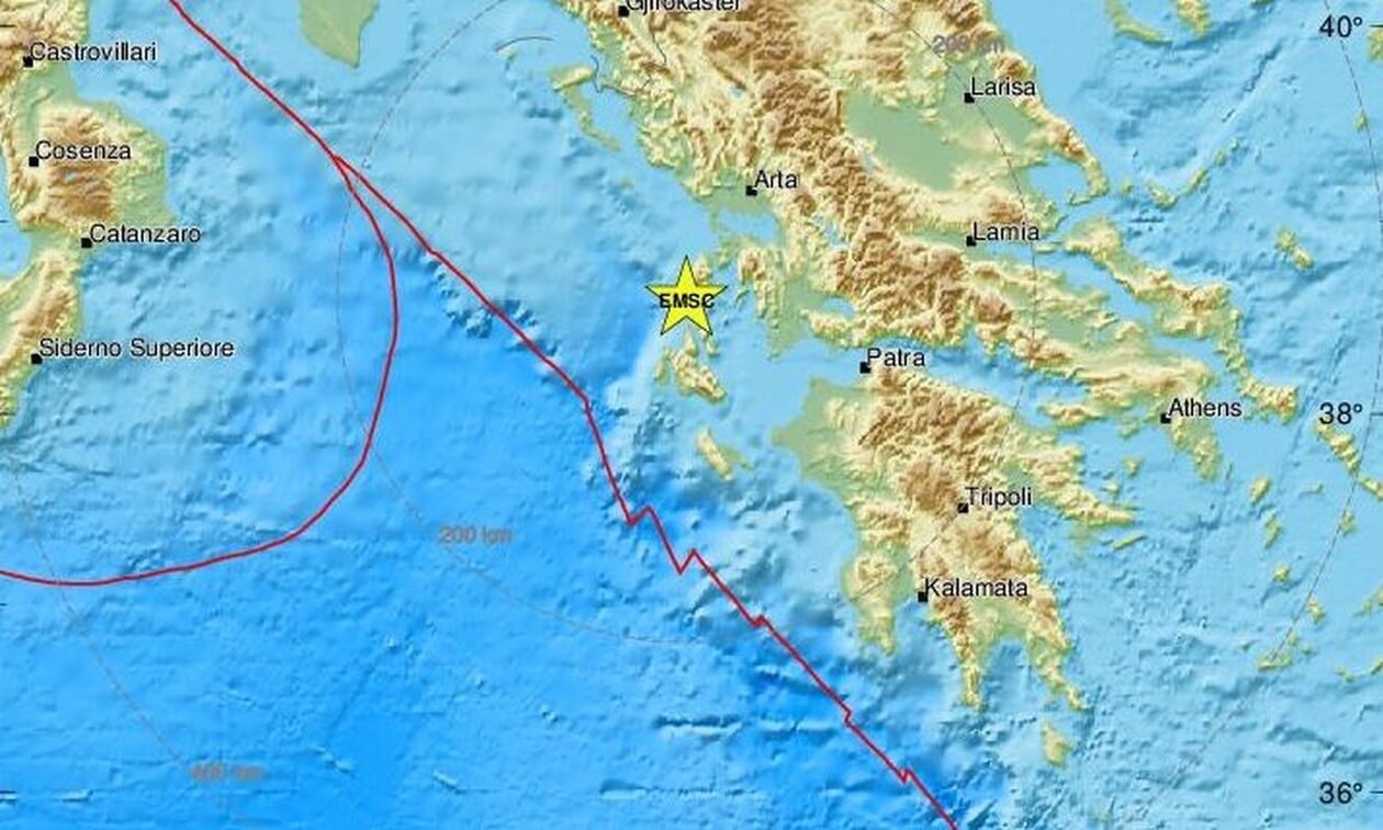 Ο χάρτης με το επίκεντρο του σεισμού© emsc-csem