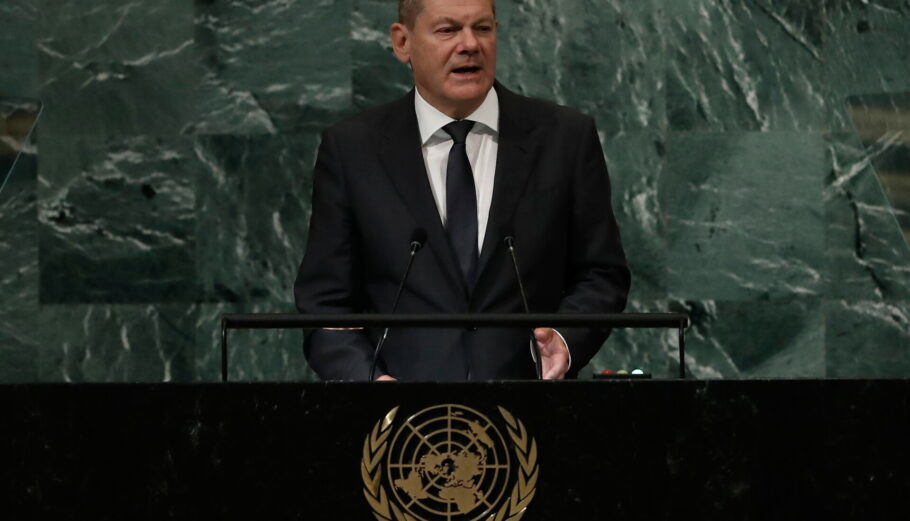 Ο Γερμανός καγκελάριος Όλαφ Σολτς © EPA/Peter Foley