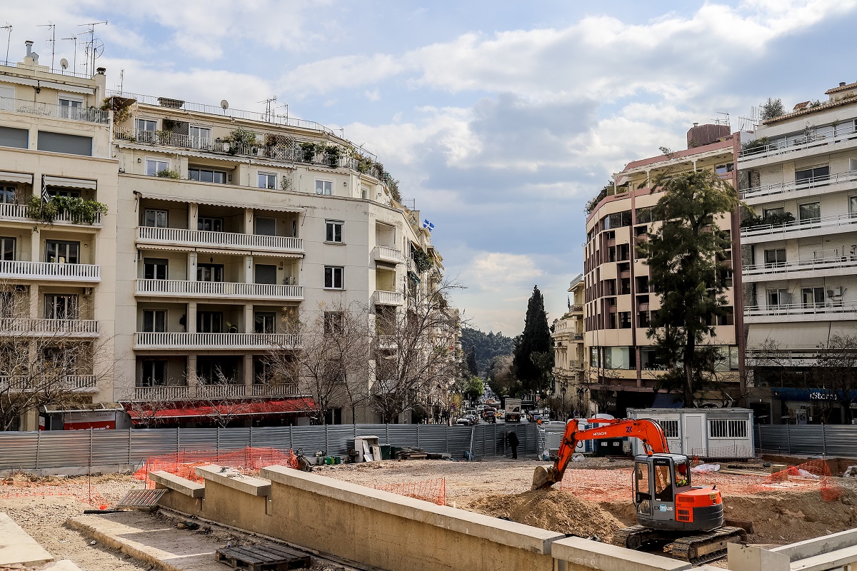 Έργα για τη γραμμή 4 του μετρό στο Κολωνάκι © Eurokinissi