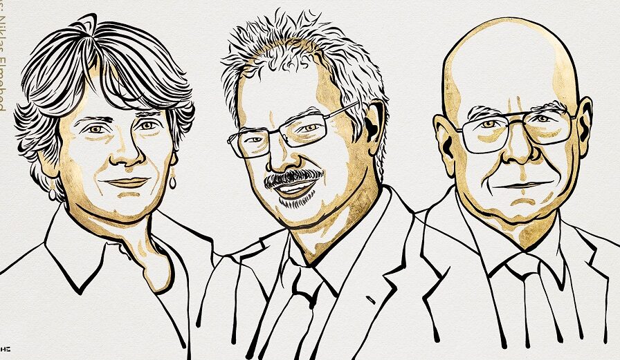 Οι επιστήμονες Κάρολιν Μπερτόσι, Μόρτεν Μέλνταλ και Μπάρι Σάρπλες©twitter.com/NobelPrize