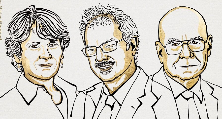 Οι επιστήμονες Κάρολιν Μπερτόσι, Μόρτεν Μέλνταλ και Μπάρι Σάρπλες©twitter.com/NobelPrize