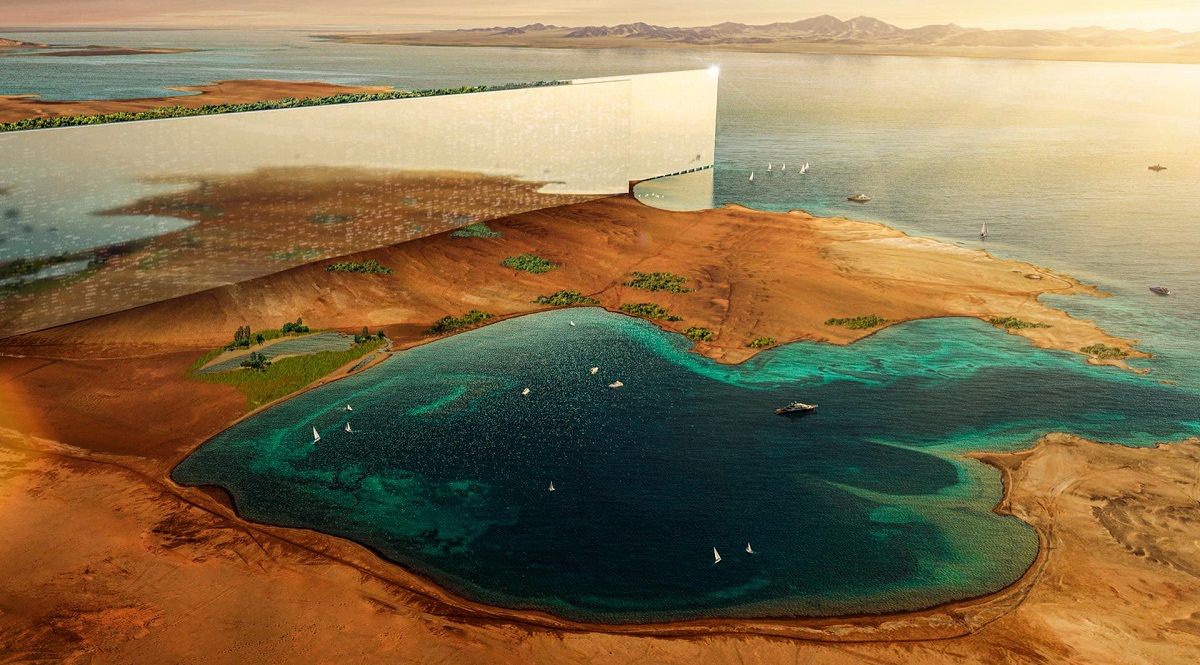 Μία ολοκαίνουρια φουτουριστική πόλη η οποία ωστόσο, δεν υπάρχει αυτή τη στιγμή, πρόκειται να κατασκευαστεί στη Σαουδική Αραβία © neom.com/en-us/regions/theline