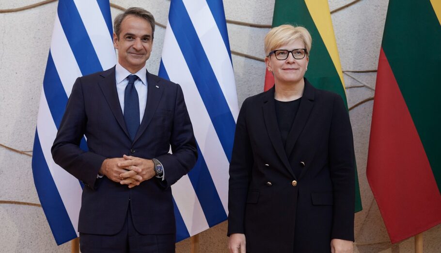 Συνάντηση του Πρωθυπουργού Κυριάκου Μητσοτάκη με την Πρωθυπουργό της Λιθουανίας Ingrida Simonyte στο Βίλνιους, @(ΔΗΜΗΤΡΗΣ ΠΑΠΑΜΗΤΣΟΣ/ΓΡΑΦΕΙΟ ΤΥΠΟΥ ΠΡΩΘΥΠΟΥΡΓΟΥ/EUROKINISSI)