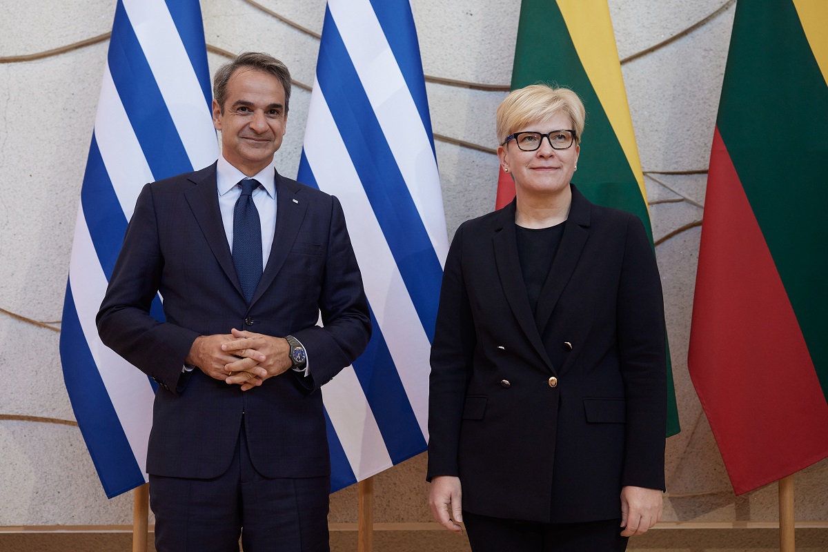 Συνάντηση του Πρωθυπουργού Κυριάκου Μητσοτάκη με την Πρωθυπουργό της Λιθουανίας Ingrida Simonyte στο Βίλνιους, @(ΔΗΜΗΤΡΗΣ ΠΑΠΑΜΗΤΣΟΣ/ΓΡΑΦΕΙΟ ΤΥΠΟΥ ΠΡΩΘΥΠΟΥΡΓΟΥ/EUROKINISSI)