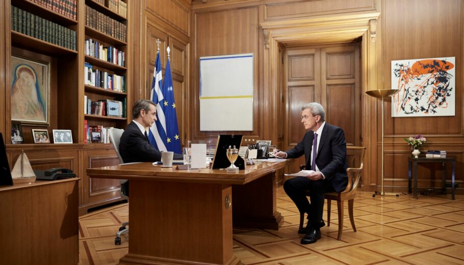 Ο Κυρ. Μητσοτάκης και ο Ν. Χατζηνικολάου ©ΓΤ Πρωθυπουργού